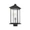 Z-Lite Portland 1 Light Outdoor Post Mount Fixture, Black & Clear Beveled 531PHBXLS-BK - alternate 4